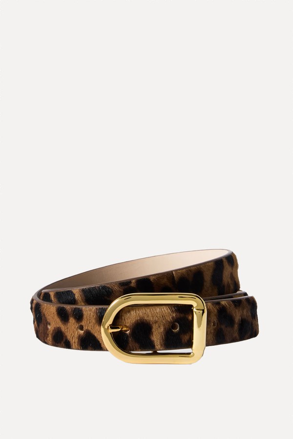 Mija Leopard-Print Calf Hair Belt from DÉHANCHE 