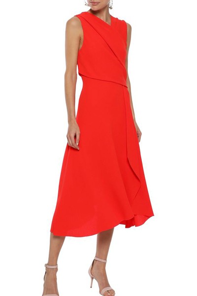 Wrap-Effect Crepe Midi Dress from Iris & Ink