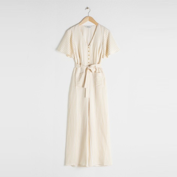Striped Linen Blend Jumpsuit from & Other Stories