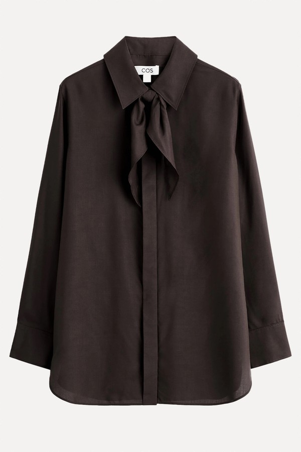 Scarf-Detail Silk Shirt from COS