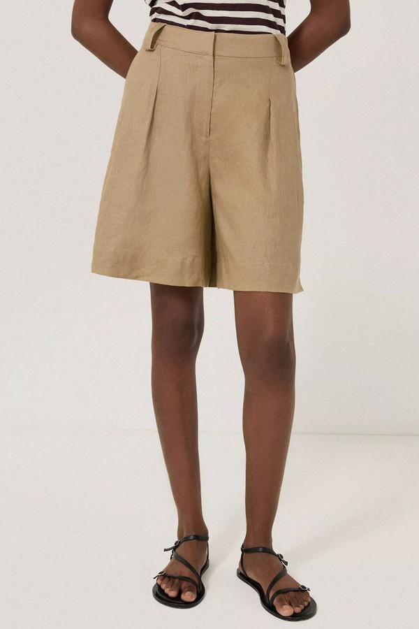 Pleated Pure Linen Bermuda Shorts from Jigsaw