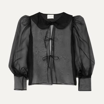 Emilie Tie Detailes Silk Organza Blouse from MaisonCléo