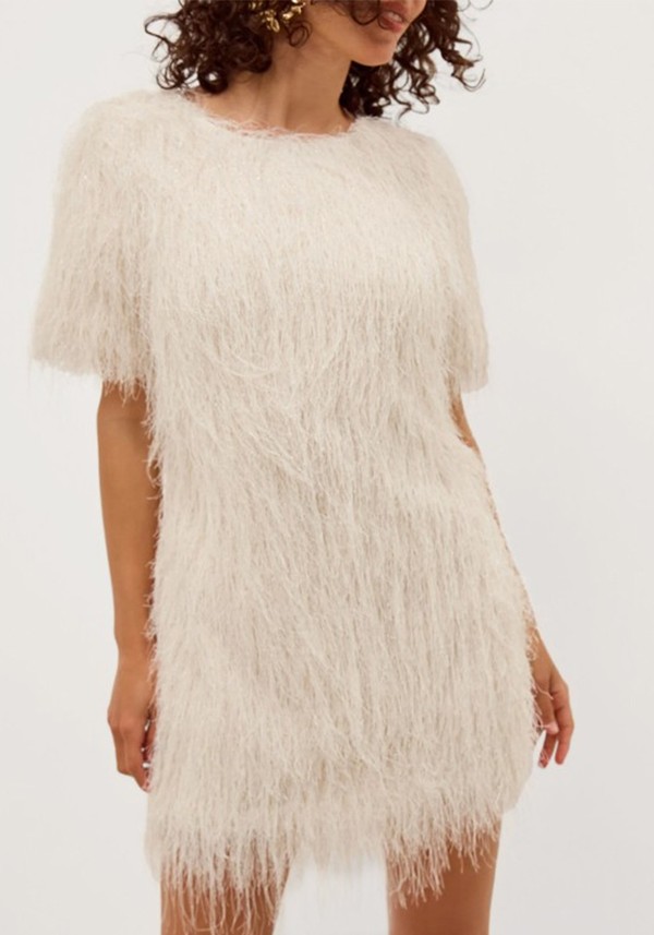 Tori Short Sleeve Fringe Mini Dress*