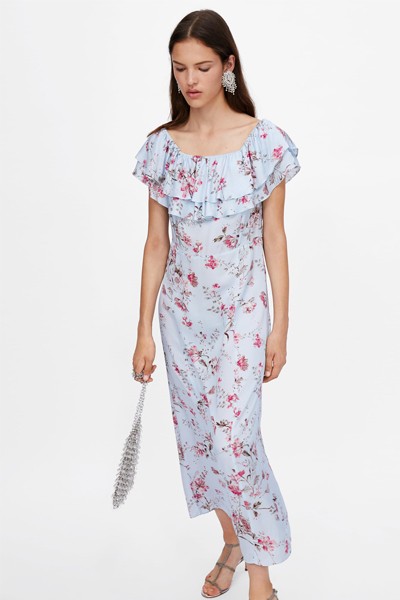 Long Floral Print Dress from Zara