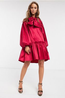 Oversized Mini Smock Dress With Volume Sleeves from Sister Jane