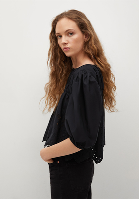 Swiss Embroidery Popelin Blouse from Mango