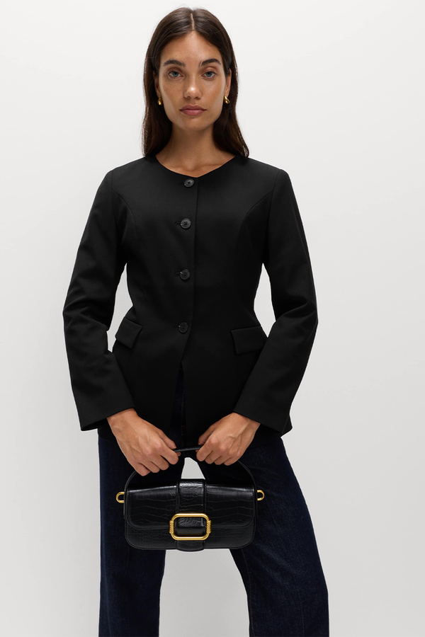 Collarless Jacket