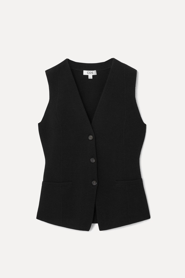 Longline Knitted Wool Waistcoat  from COS