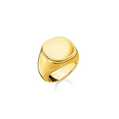 Classic 18ct Yellow-Gold Plated Silver Signet Ring from Thomas Sabo