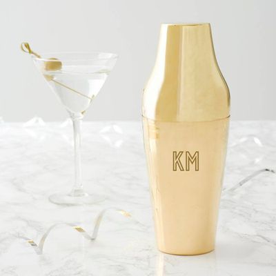 Personalised Initials Brass Cocktail Shaker from Becky Broom