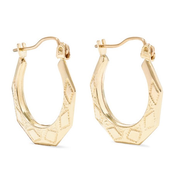 Embossed 14-Karat Gold Hoops from Loren Stewart