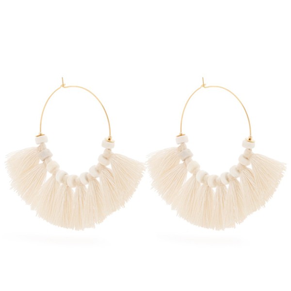 Eren Stone And Tassel-Embellished Hoop Earrings