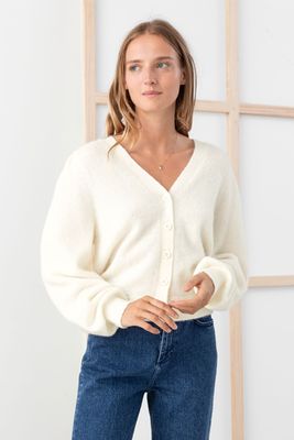 Wool Blend Puff Shoulder Cardigan from & Other Stories