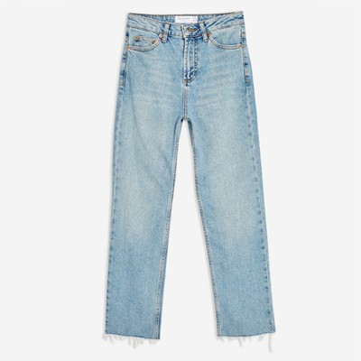 Authentic Raw Hem Straight Leg Jeans