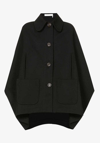 Button Down Cotton-Blend Cape from See By Chloe