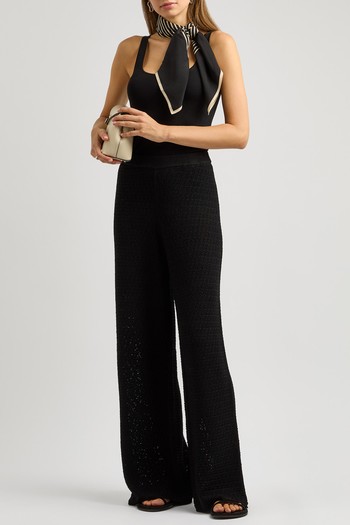 Wide-Leg Crochet-Knit Trousers from Toteme