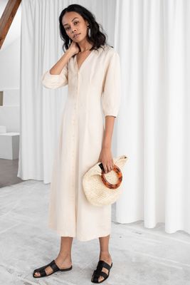 Linen Blend Midi Dress from & Other Stories