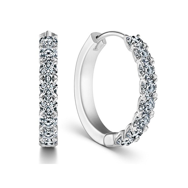 Diamond Hinged Hoop Earrings from Vashi