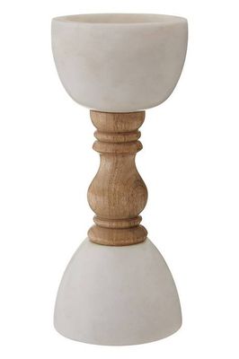 24cm Marble & Natural Wood Candle Holder from La Redoute