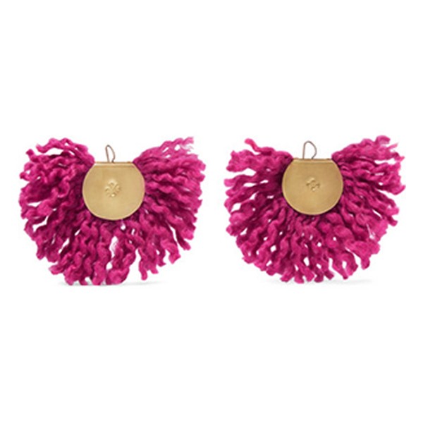 Fan Fringed Gold-Tone Earrings from Katerina Makriyianni