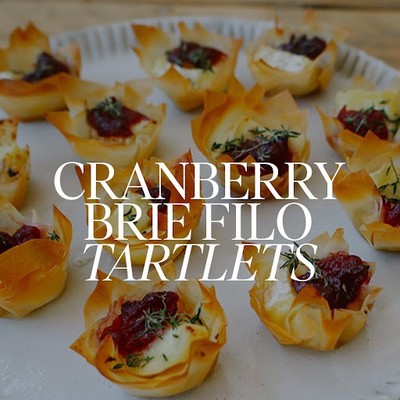 Cranberry Sauce Brie Thyme Filo Tartlets @alexandradudley 

INGREDIENTS
3 sheets of filo pastry
50g 