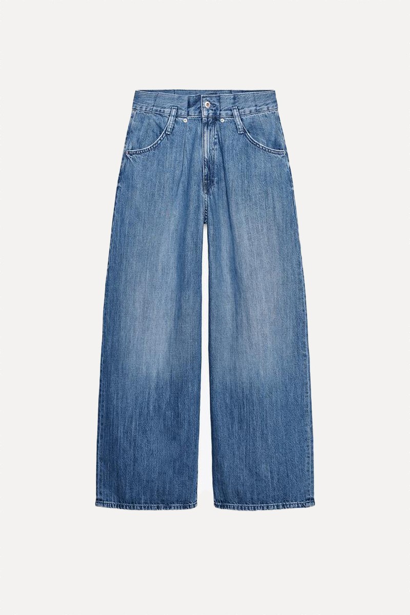 High-Waist Wide-Leg TRF Jeans