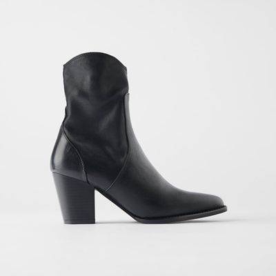 High Heel Cowboy Ankle Boots from Zara