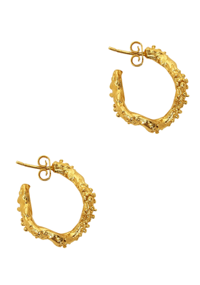 The Lunar Rocks 24kt Gold Plated Hoop Earrings from Alighieri