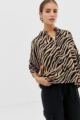 Cropped Long Sleeve Shirt from ASOS Design