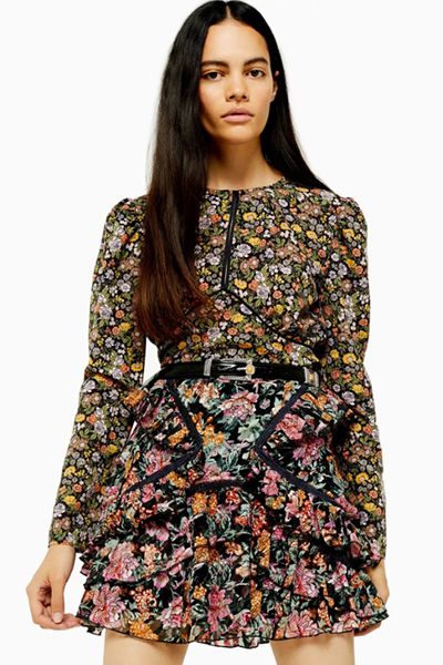 Floral Print Long Sleeve Tea Top