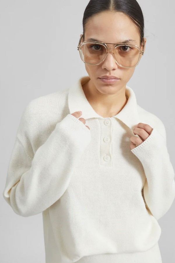 Bresica Knit Polo Sweater from The Frankie Shop