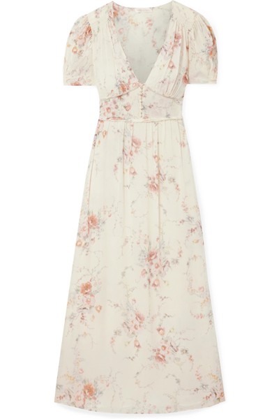 Ariel Floral-Print Silk-Georgette Maxi Dress from LoveShackFancy