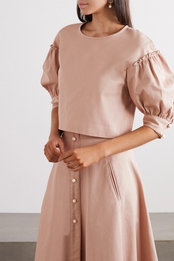 Rose Cropped Cotton-Twill Blouse, £415 | Anna Mason