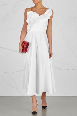 White Ruffle-Trimmed Cotton Dress from Anna October
