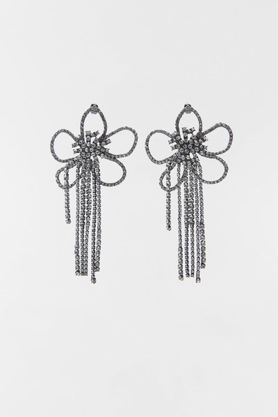 Rhinestone Flower Earrings from Zara