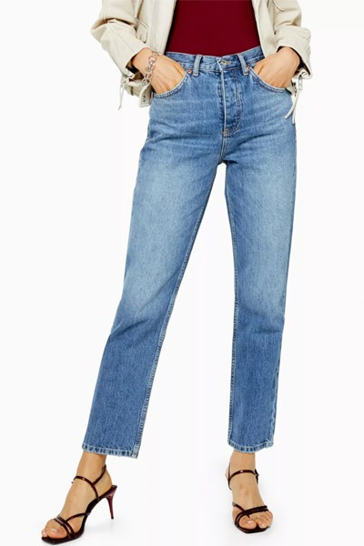 Mid Blue Editor Straight Jeans