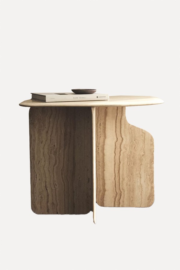 Travertine Side Table