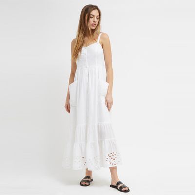 Ancole Broderie Strappy Midi Dress from French Connection