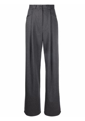 Pinstripe Wide-Leg Tailored Trousers from Manuri