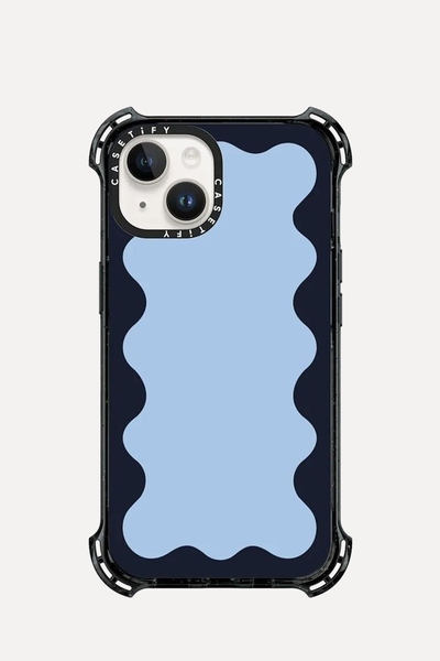 Blue Background Wavy Border Impact Case from Casetify