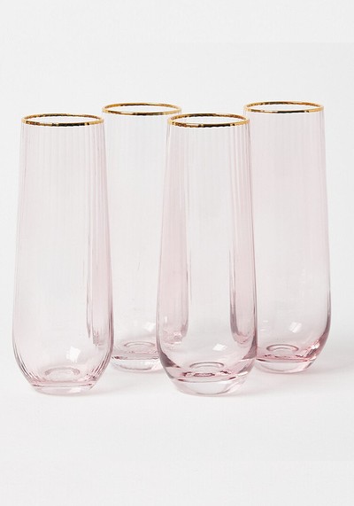 Rosado Pink Stemless Champagne Flutes from Oliver Bonas