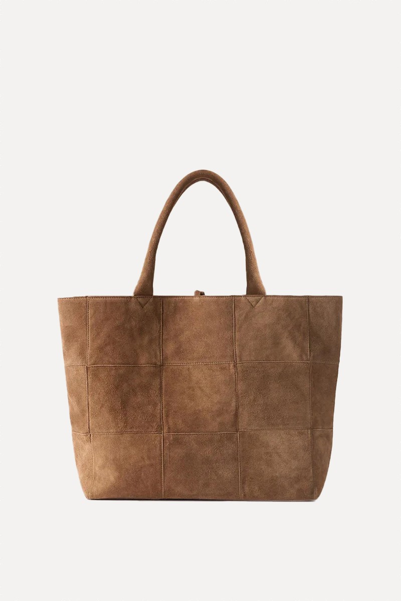 Mia Suede Woven Tote Bag from Mint Velvet 