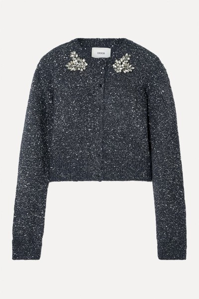 Cropped Embellished Sequined Alpaca-Blend Cardigan from Erdem