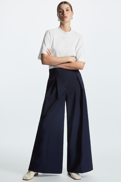 High-Waisted Wide-Leg Pleated Trousers from COS