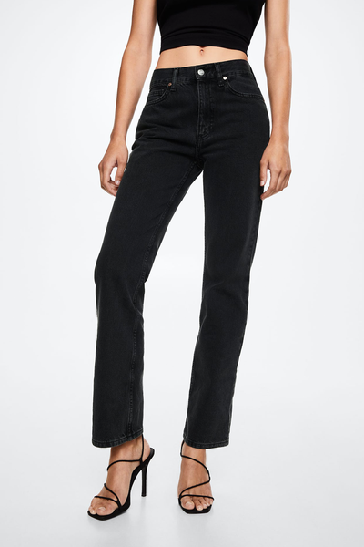 Mid-Rise Straight Jeans