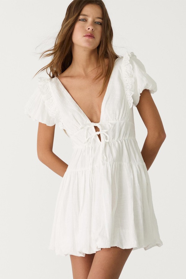 Balloon Mini Dress With Short Sleeves