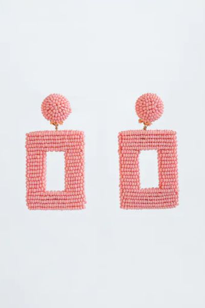 Beaded Square Earrings from Zara