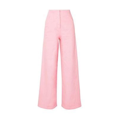 Stretch-Cotton Wide-Leg Pants from Tibi