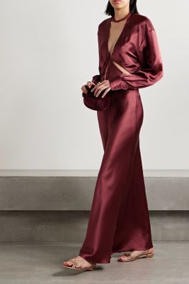 Triquetra Cutout Silk-Satin Maxi Dress from Christopher Esber