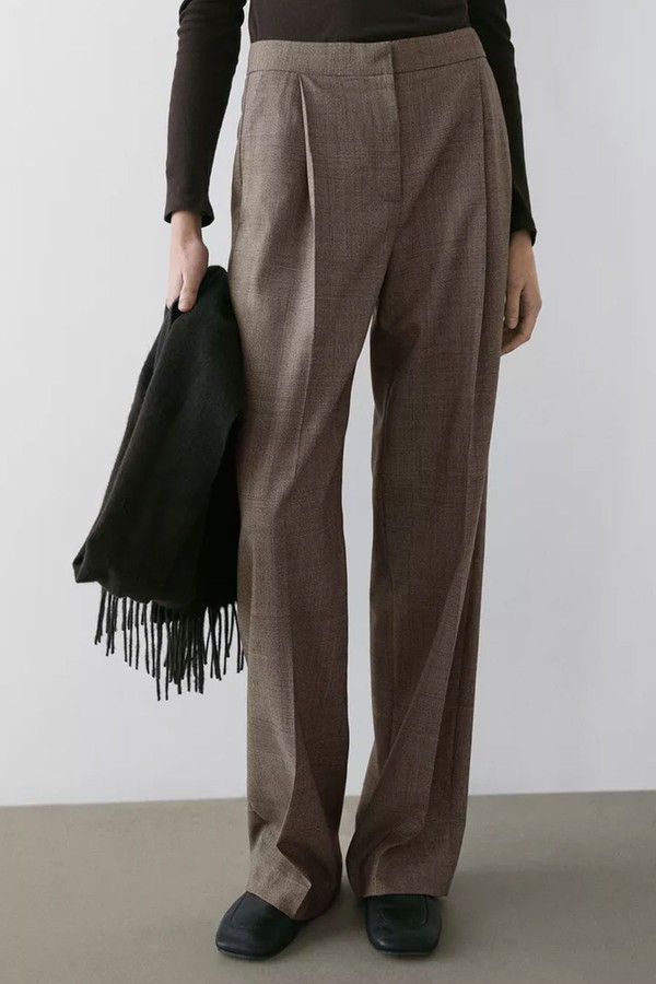 Check Wool Suit Trousers from Massimo Dutti